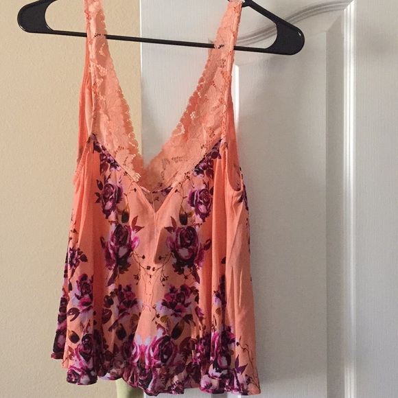 NWT free people lace floral peach swing top XS - Picture 2 of 6
